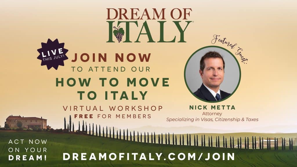 How to Move to Italy - Dream of Italy Workshop with Nick Metta, Attorney